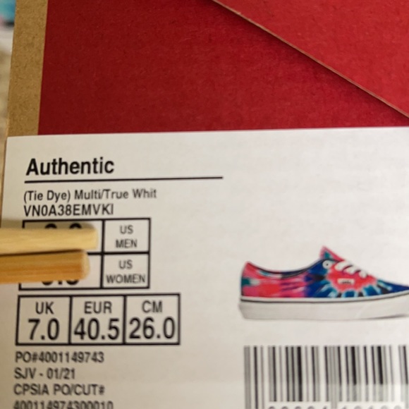 Vans Authentic Tie Dye Multi/True White WMNS - Picture 16 of 16